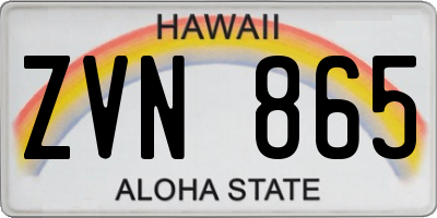 HI license plate ZVN865