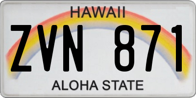 HI license plate ZVN871