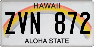 HI license plate ZVN872