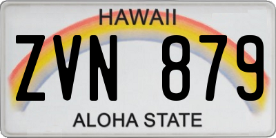 HI license plate ZVN879