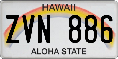 HI license plate ZVN886