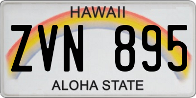 HI license plate ZVN895