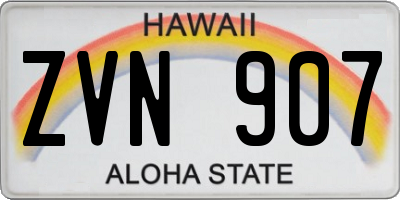HI license plate ZVN907