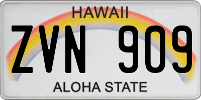 HI license plate ZVN909
