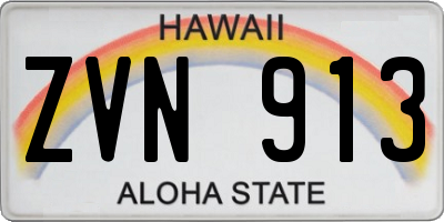 HI license plate ZVN913