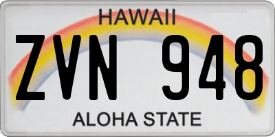 HI license plate ZVN948