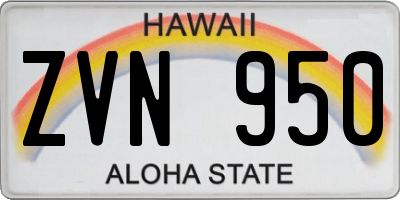 HI license plate ZVN950