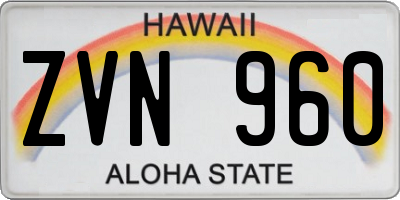 HI license plate ZVN960