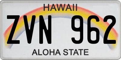HI license plate ZVN962