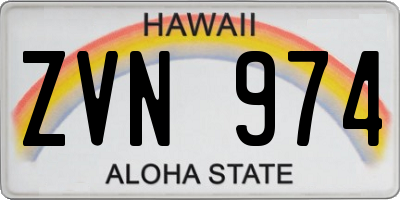 HI license plate ZVN974