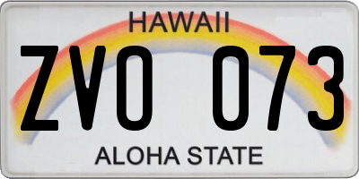HI license plate ZVO073