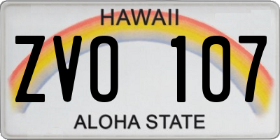 HI license plate ZVO107