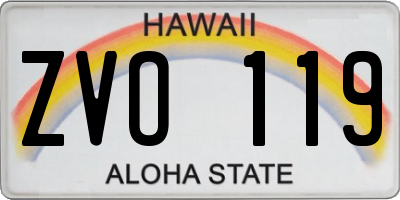 HI license plate ZVO119