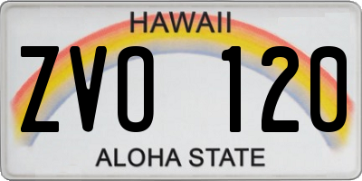 HI license plate ZVO120