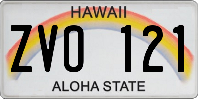 HI license plate ZVO121