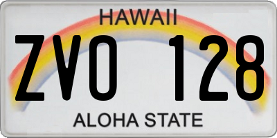 HI license plate ZVO128