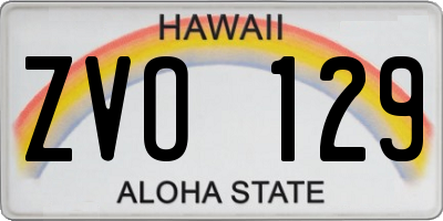 HI license plate ZVO129
