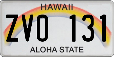 HI license plate ZVO131