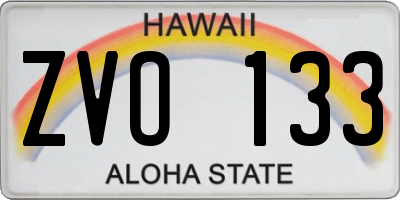 HI license plate ZVO133