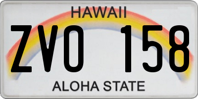 HI license plate ZVO158