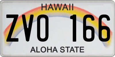 HI license plate ZVO166