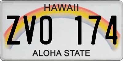 HI license plate ZVO174