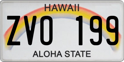 HI license plate ZVO199