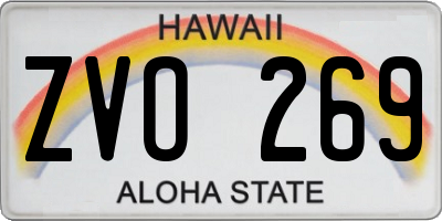 HI license plate ZVO269