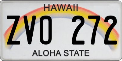 HI license plate ZVO272