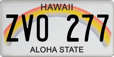 HI license plate ZVO277