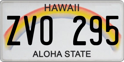 HI license plate ZVO295