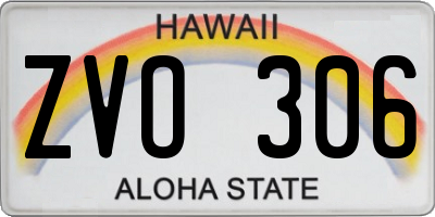 HI license plate ZVO306