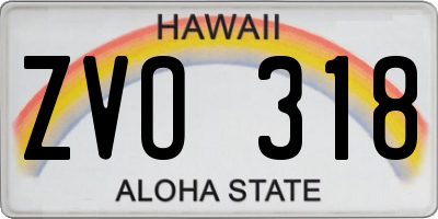 HI license plate ZVO318