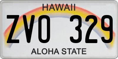 HI license plate ZVO329