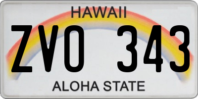HI license plate ZVO343