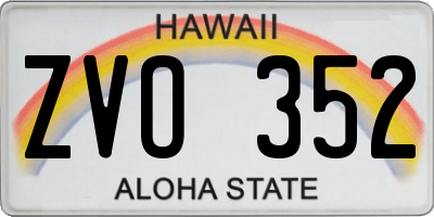 HI license plate ZVO352
