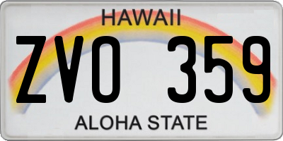 HI license plate ZVO359