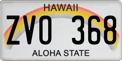 HI license plate ZVO368