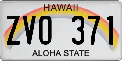 HI license plate ZVO371