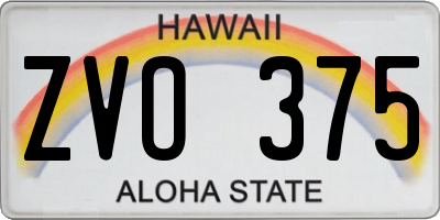 HI license plate ZVO375
