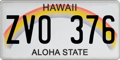 HI license plate ZVO376