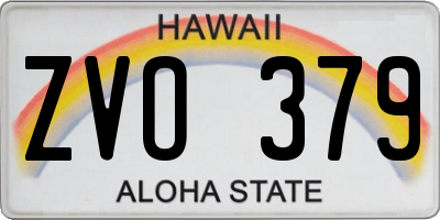 HI license plate ZVO379