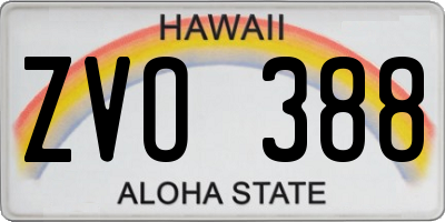 HI license plate ZVO388