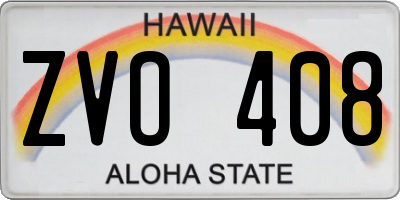 HI license plate ZVO408