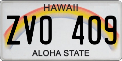 HI license plate ZVO409