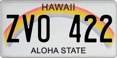 HI license plate ZVO422