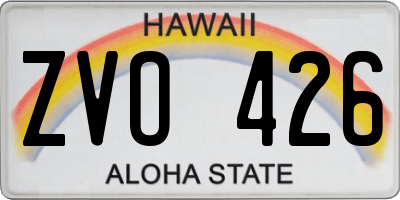 HI license plate ZVO426