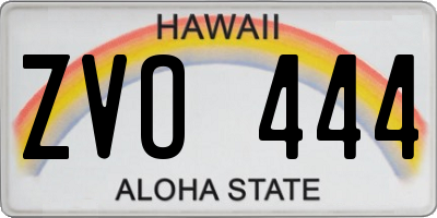 HI license plate ZVO444