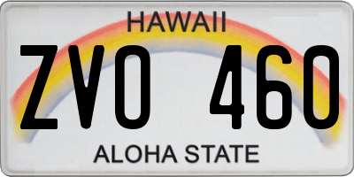 HI license plate ZVO460