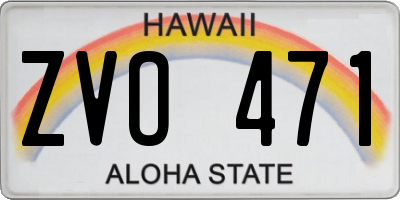 HI license plate ZVO471